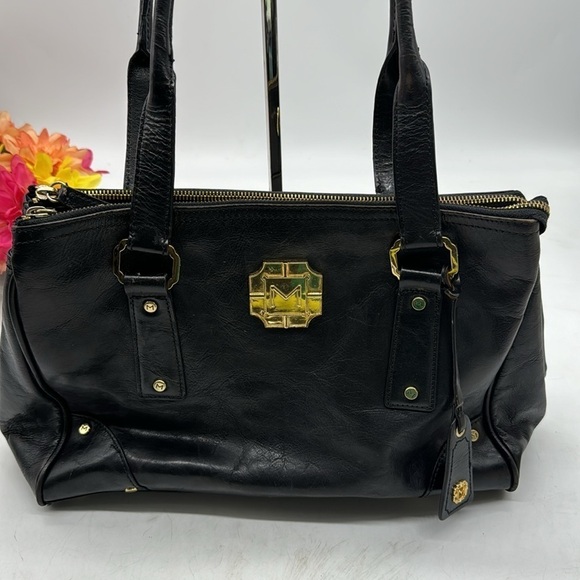 monet Handbags - Monet Black Gold Large Satchel As Is Condition - Hole in lining BP6111